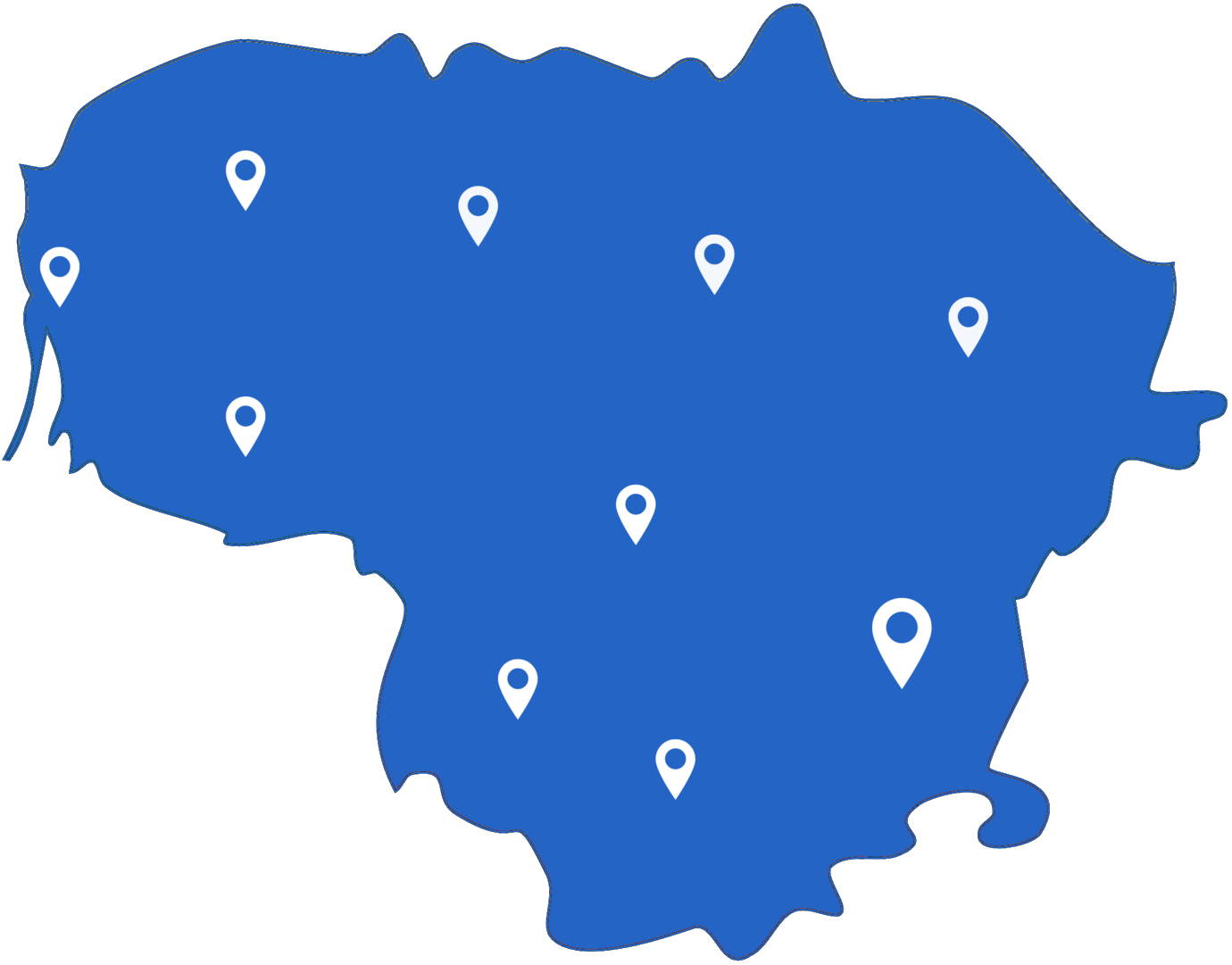 griovimo darbų žemėlapis